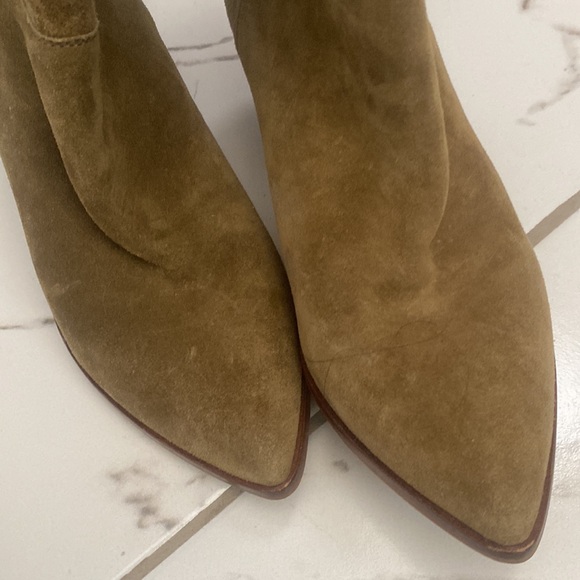 Free People Olive Green Velvet Leather Knee High Boots 36 - Picture 4 of 5